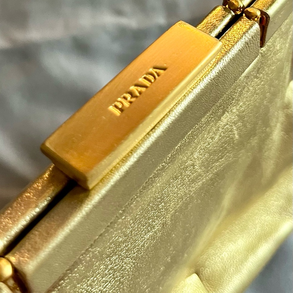 Prada Metallic Gold Clutch